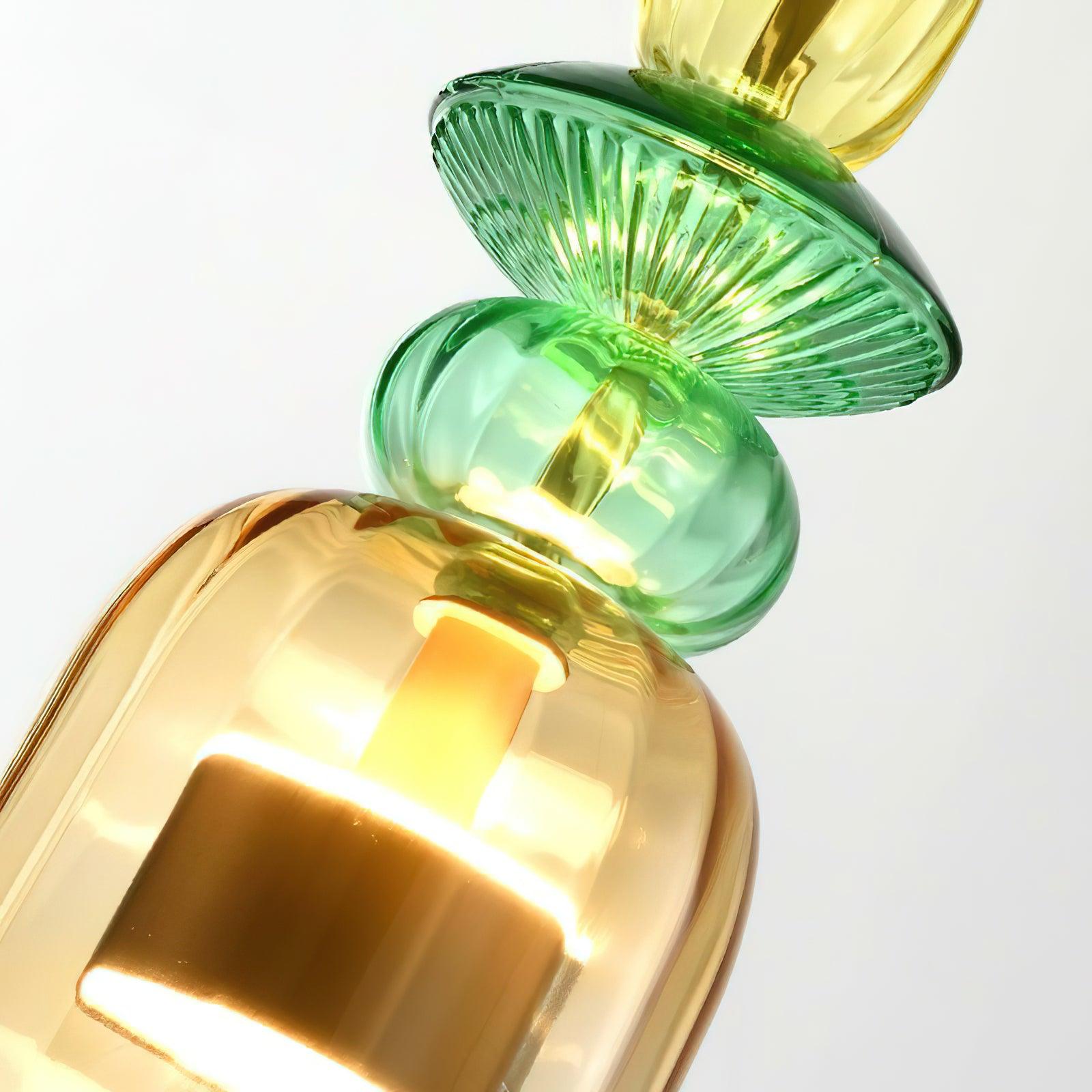 Iron Glass Chandelier Light - Colorful Candy Hand Blown Mixed Color