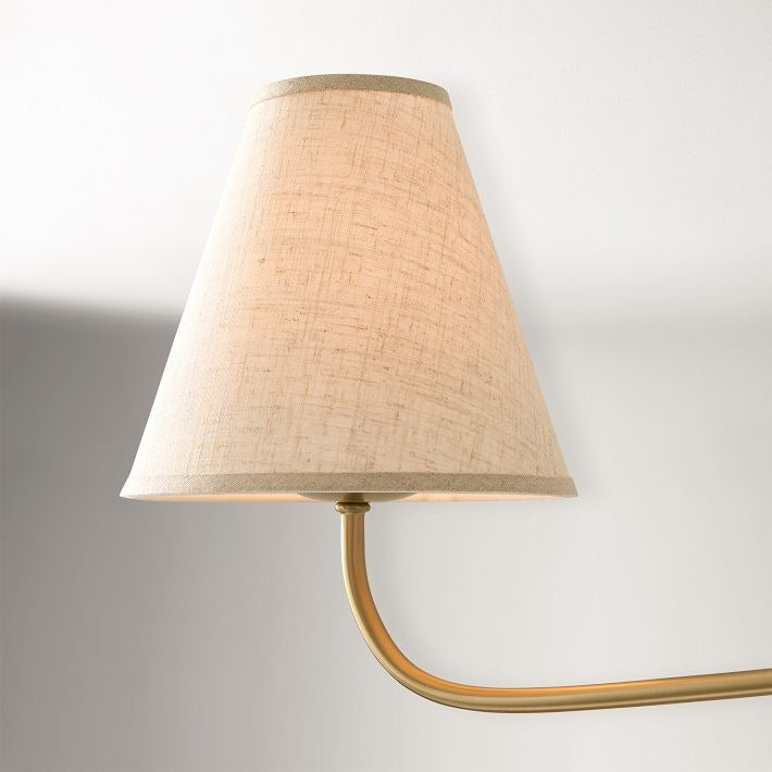 Fibura Modern Linen Chandelier - Metal Linear Light for Dining Room