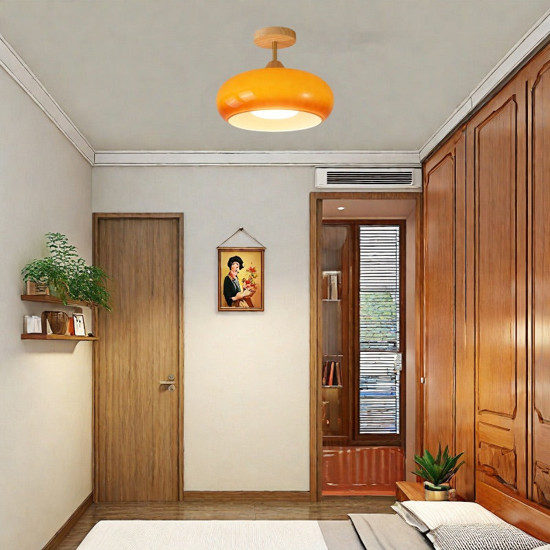 Bauhaus Pot Ceiling Light – Retro Glass Flush Mount for Modern Homes