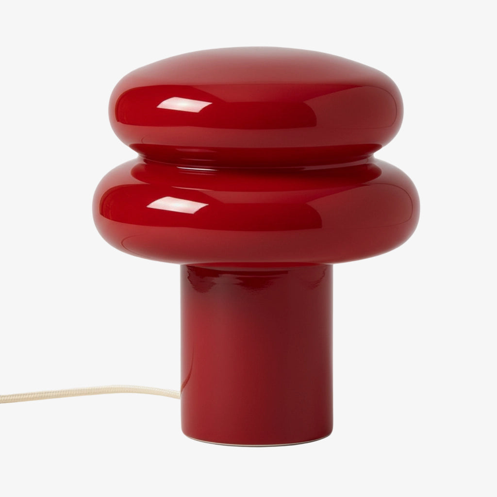 Small Opal Table Lamp - Mushroom Glass Lamp for Living Room