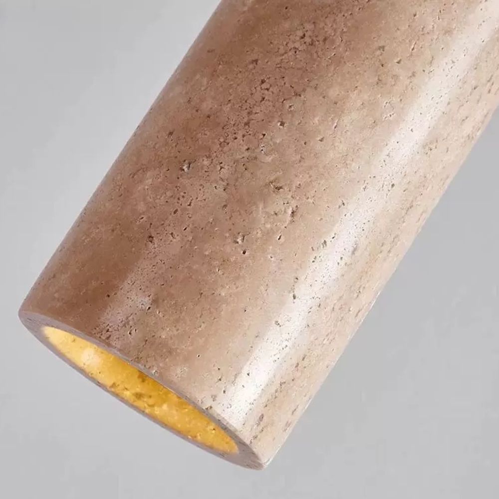 Travertine Pendant Light - Natural Stone Lighting Design