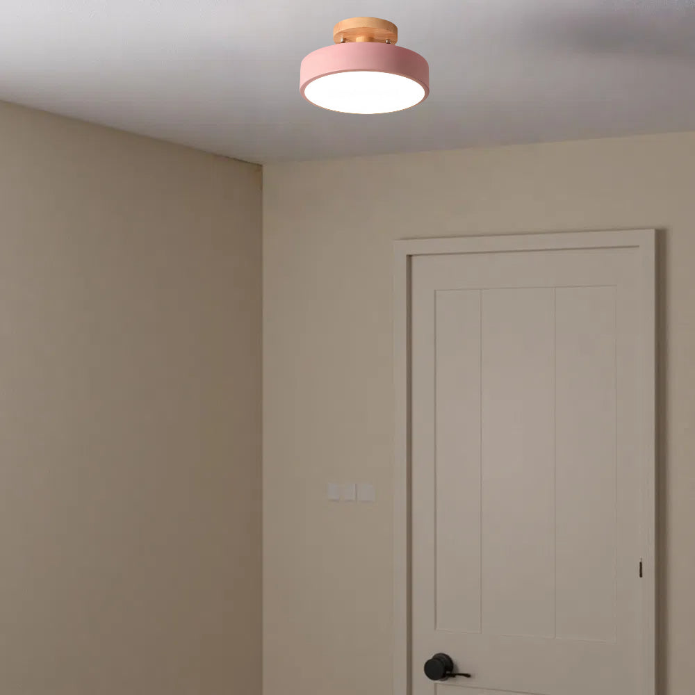 Macaroon Round Ceiling Lamp – Scandinavian Style Wooden Ceiling Light