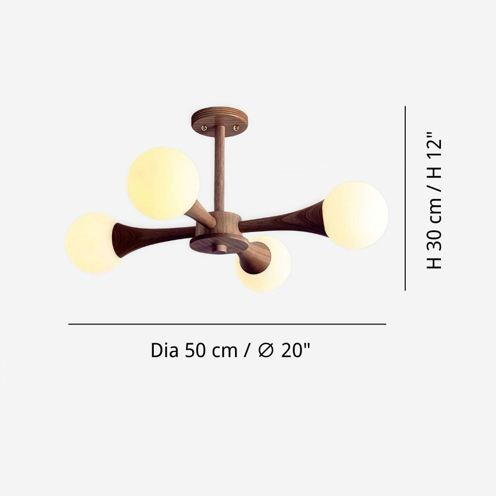 Sputnik Glass Ball Ceiling Lamp - Sleek Flush Mount Sputnik Light for Bedroom