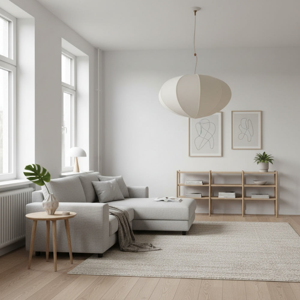 Alvian Linen Pendant Light - Adjustable Ball Dining Table Lighting