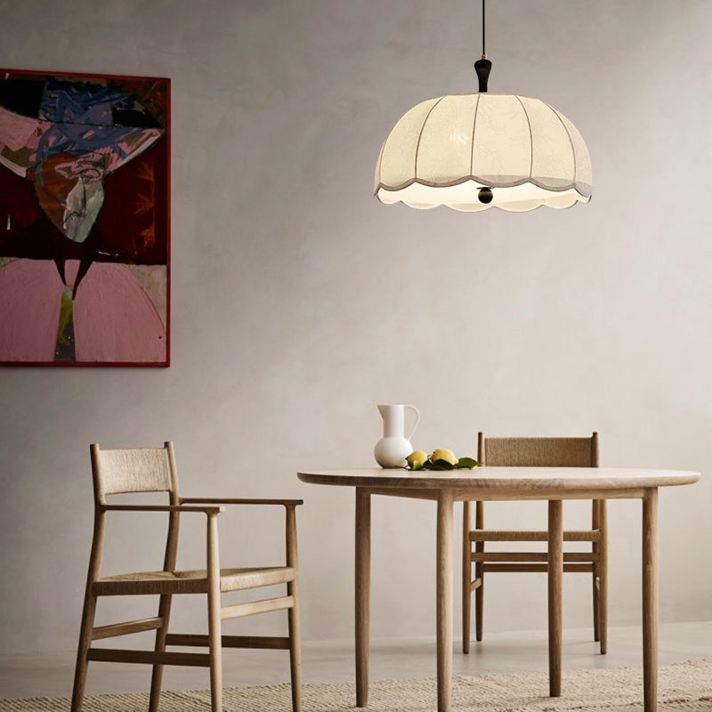 Warm Fabric Pumpkin Shape Pendant Light With Classic Seraphic Traceryed For Villa