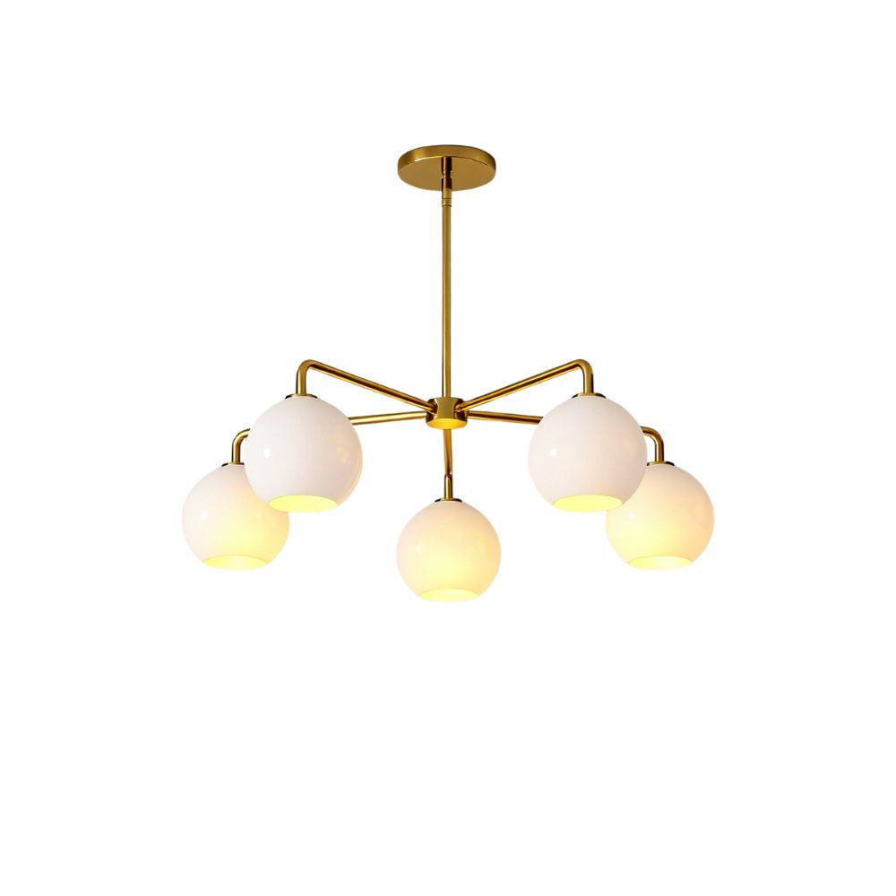 Selvion Elegant 5-Light Globe Chandelier – Modern Glass Pendant Lighting Fixture