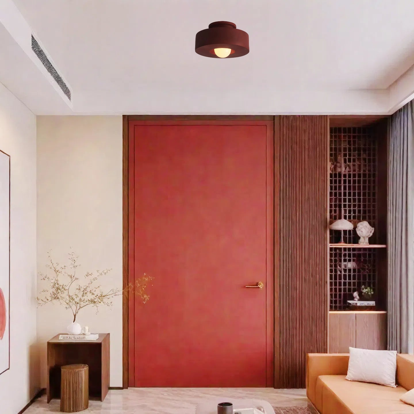 Resin Round Ceiling Lamp – Retro Wabi Sabi Style for Calm Interiors