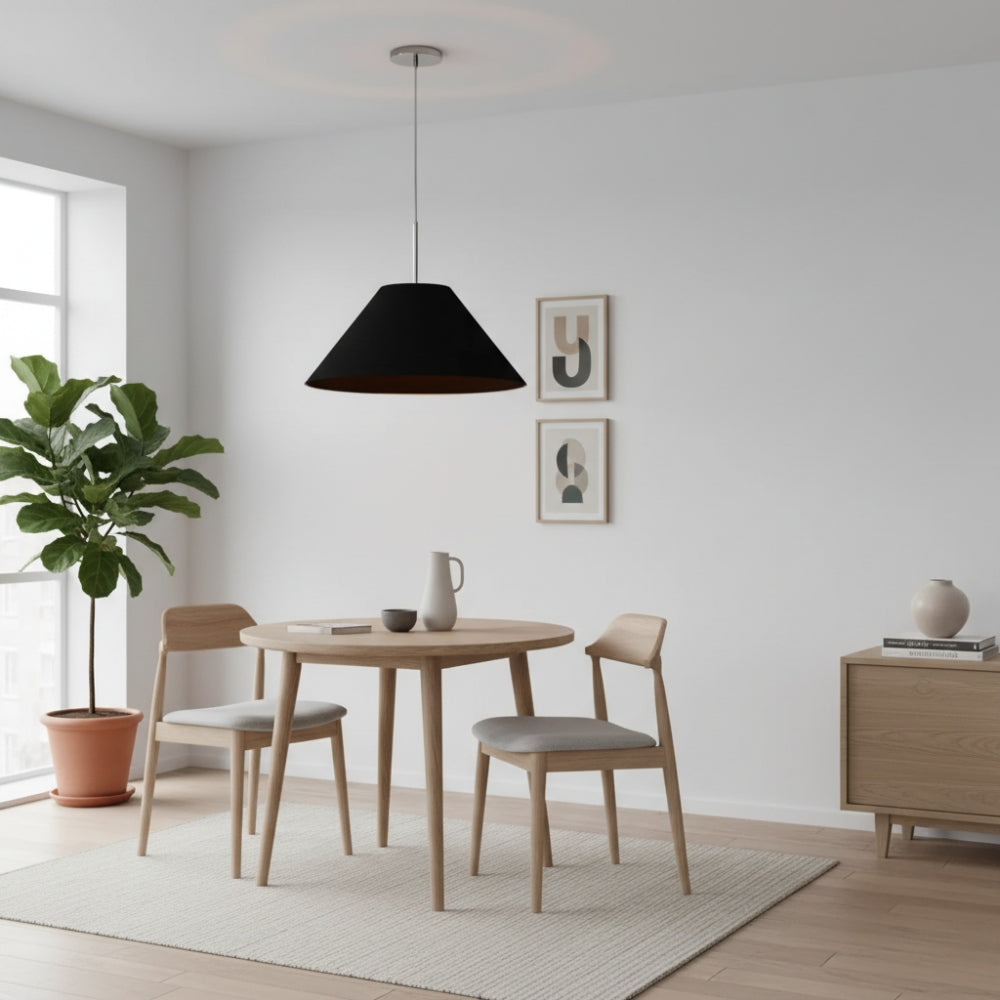 Conica Cone Fabric Pendant Light - Metal Adjustable Lamp for Bedroom