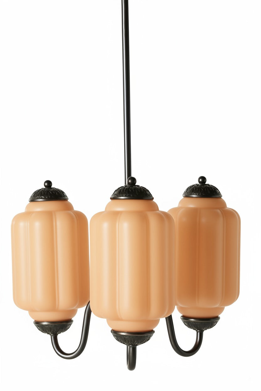 Eloise Vintage Glass Chandelier - Milk Glass Home Accent