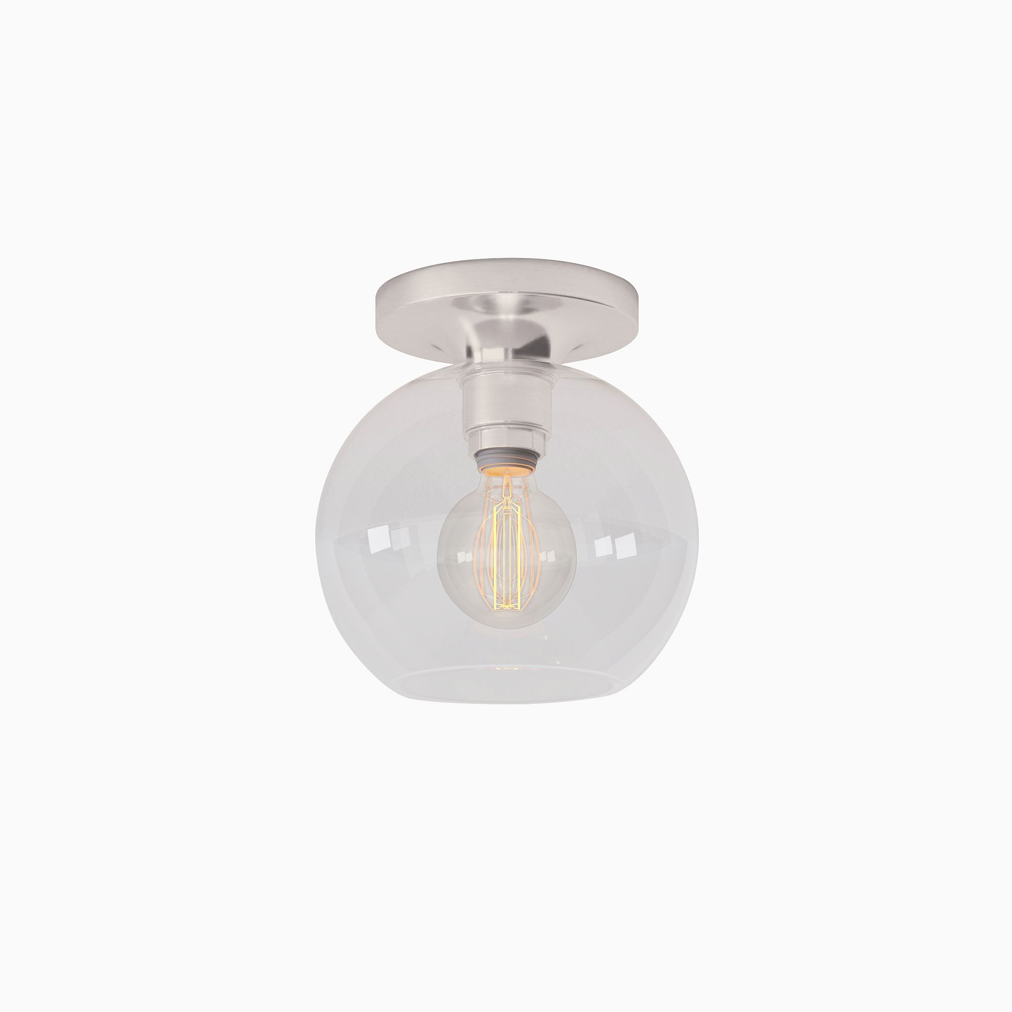 Selvion Modern Globe Ceiling Light - Damp-Rated Bathroom Lighting - Luxe Glass Shade