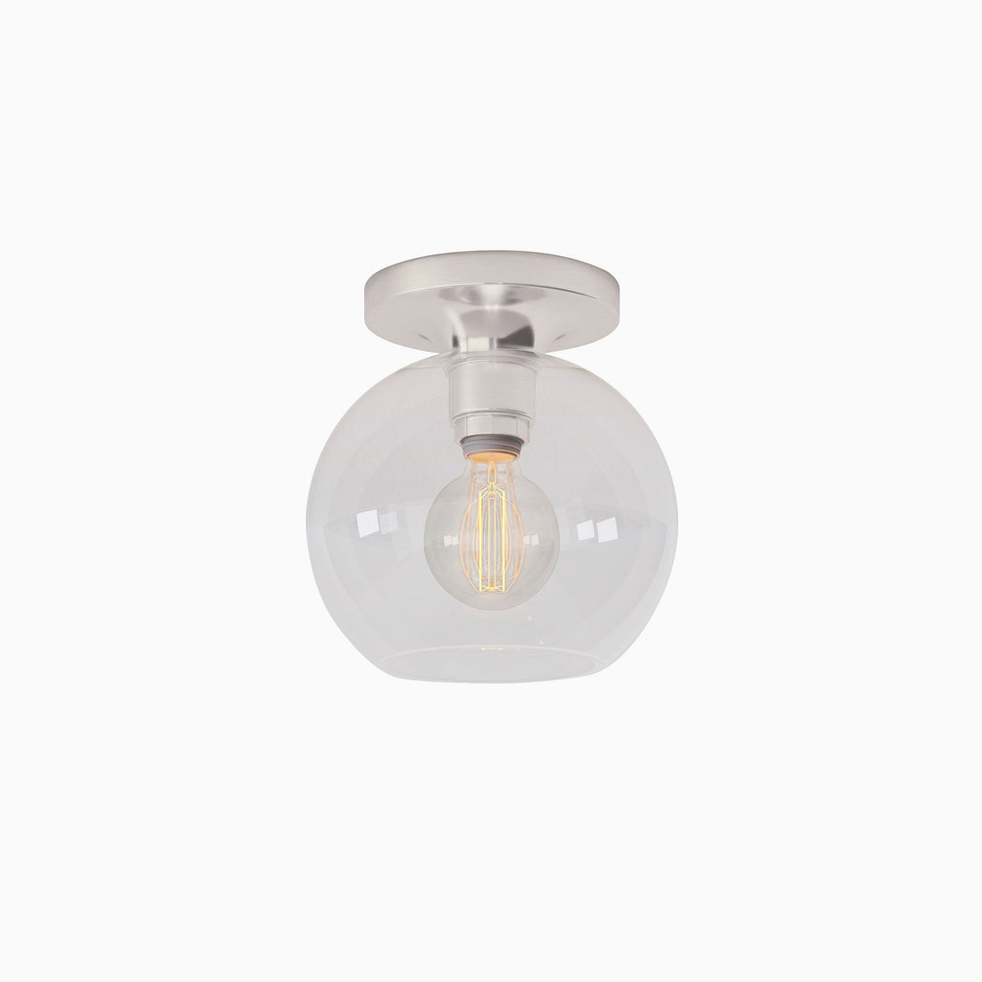 Selvion Modern Globe Ceiling Light - Damp-Rated Bathroom Lighting - Luxe Glass Shade