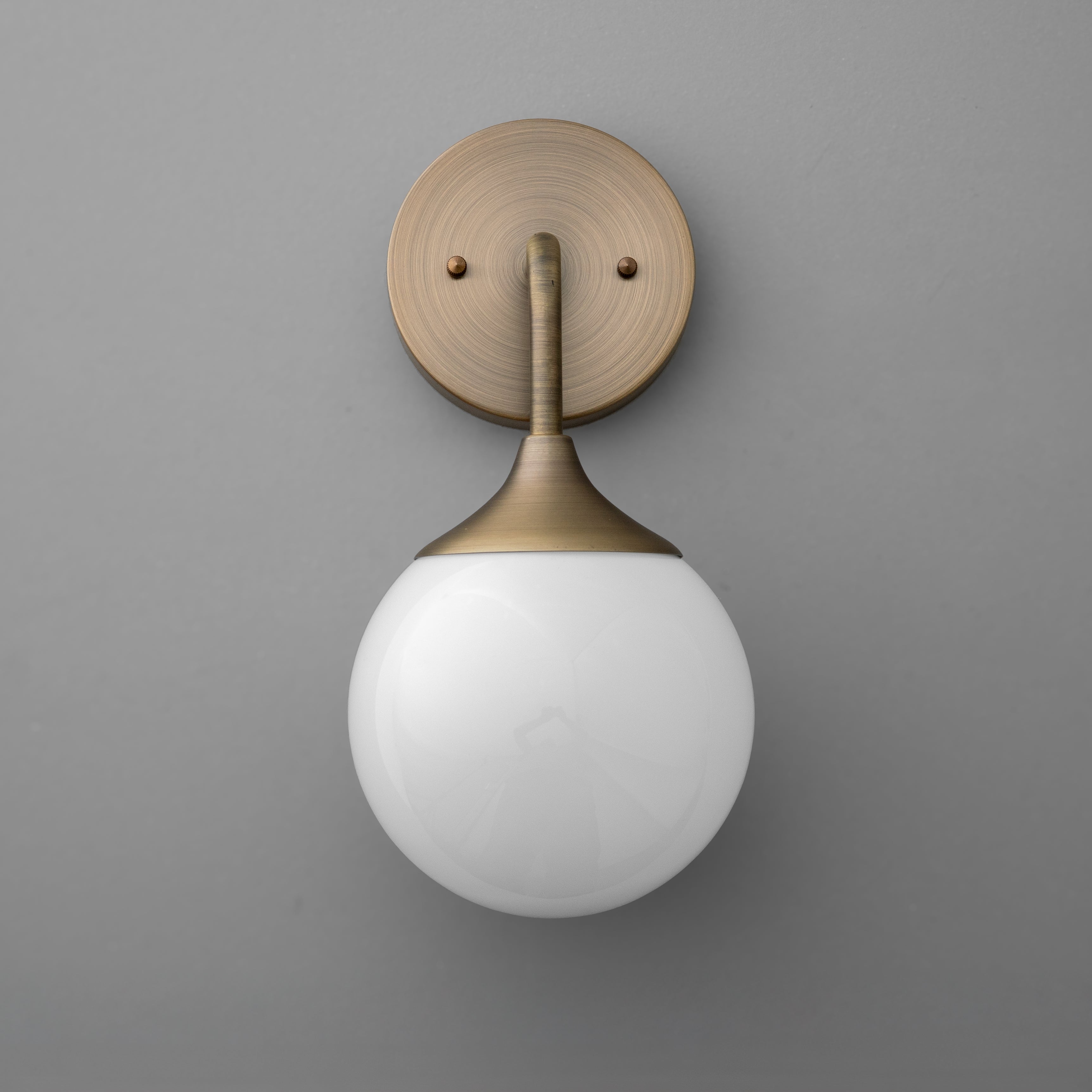 Glorica Glass Wall Sconce - Frosted Globe Light with Brass Fixture