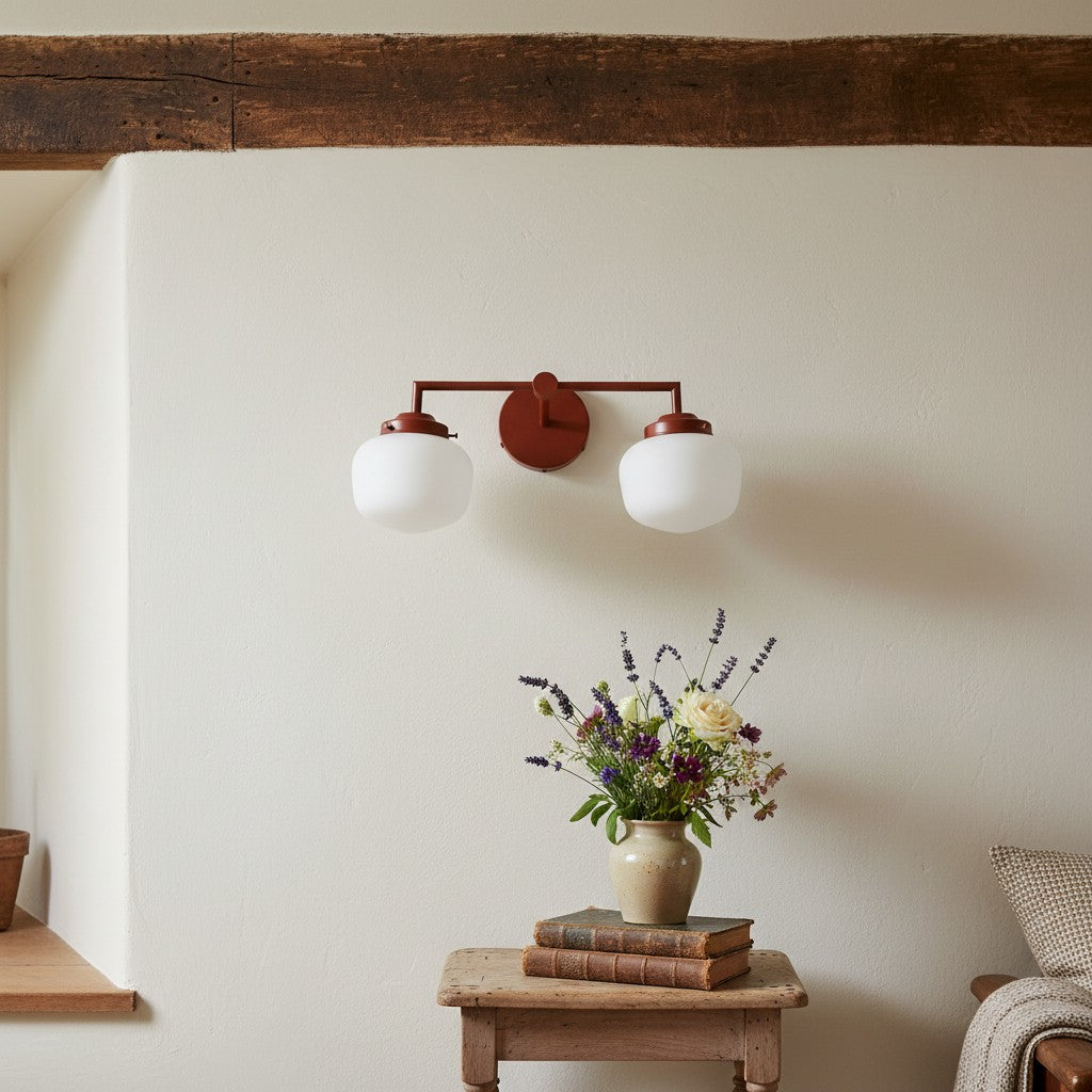 Opalume Glass Vanity Light - Vintage Inspired Bathroom Wall Lighting