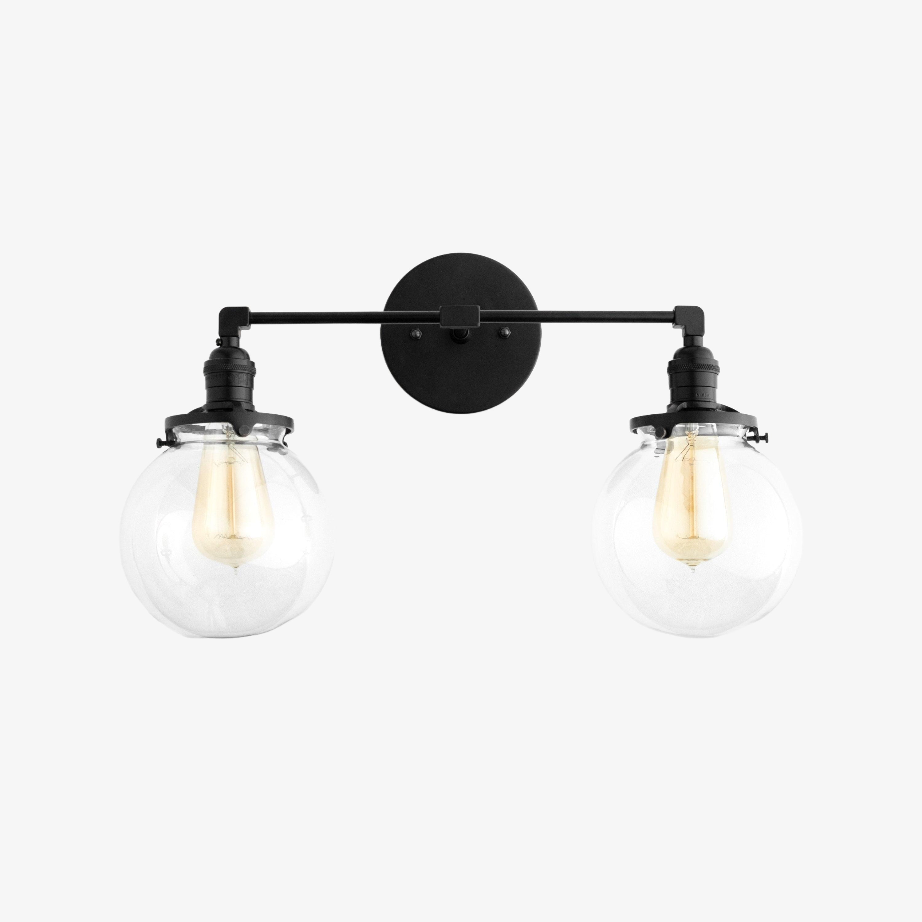 Lumio Globe Glass Globe Vanity Light - Modern Two Light Bathroom Sconce