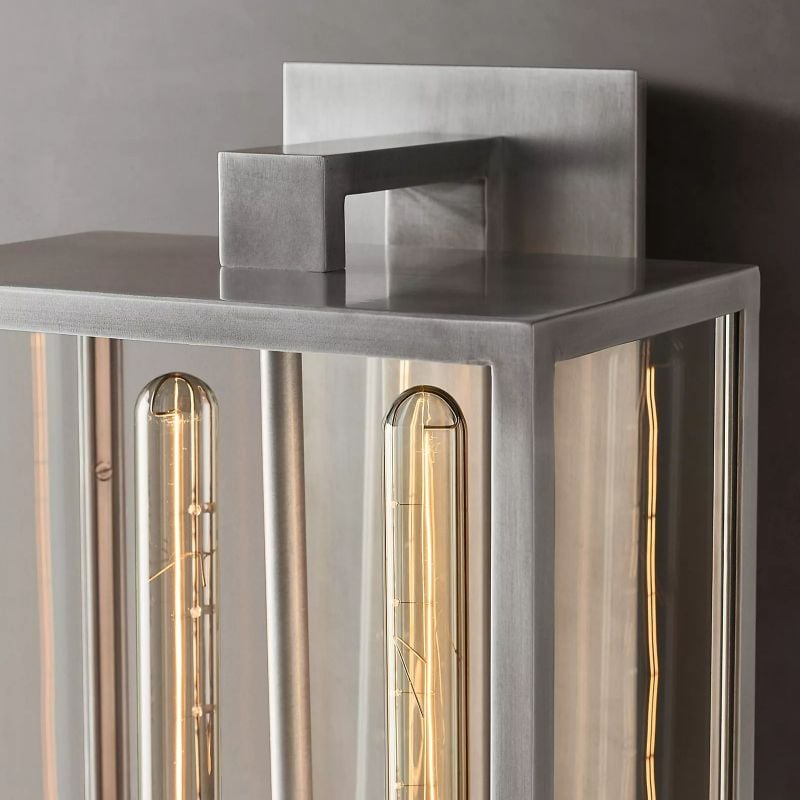 Classic Beckman Vintage Wall Sconce - Steel & Glass Linear Design
