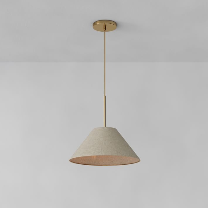 Conica Cone Fabric Pendant Light - Metal Adjustable Lamp for Bedroom