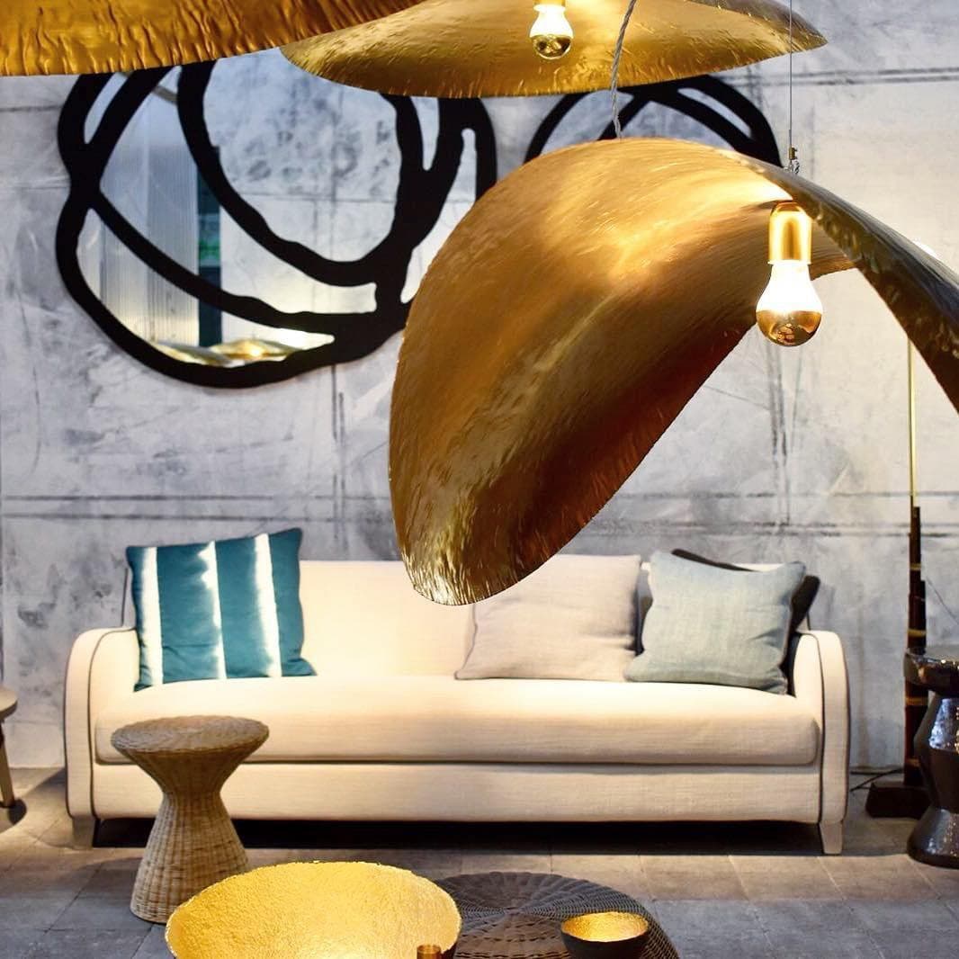 Hammered Brass Suspension Light