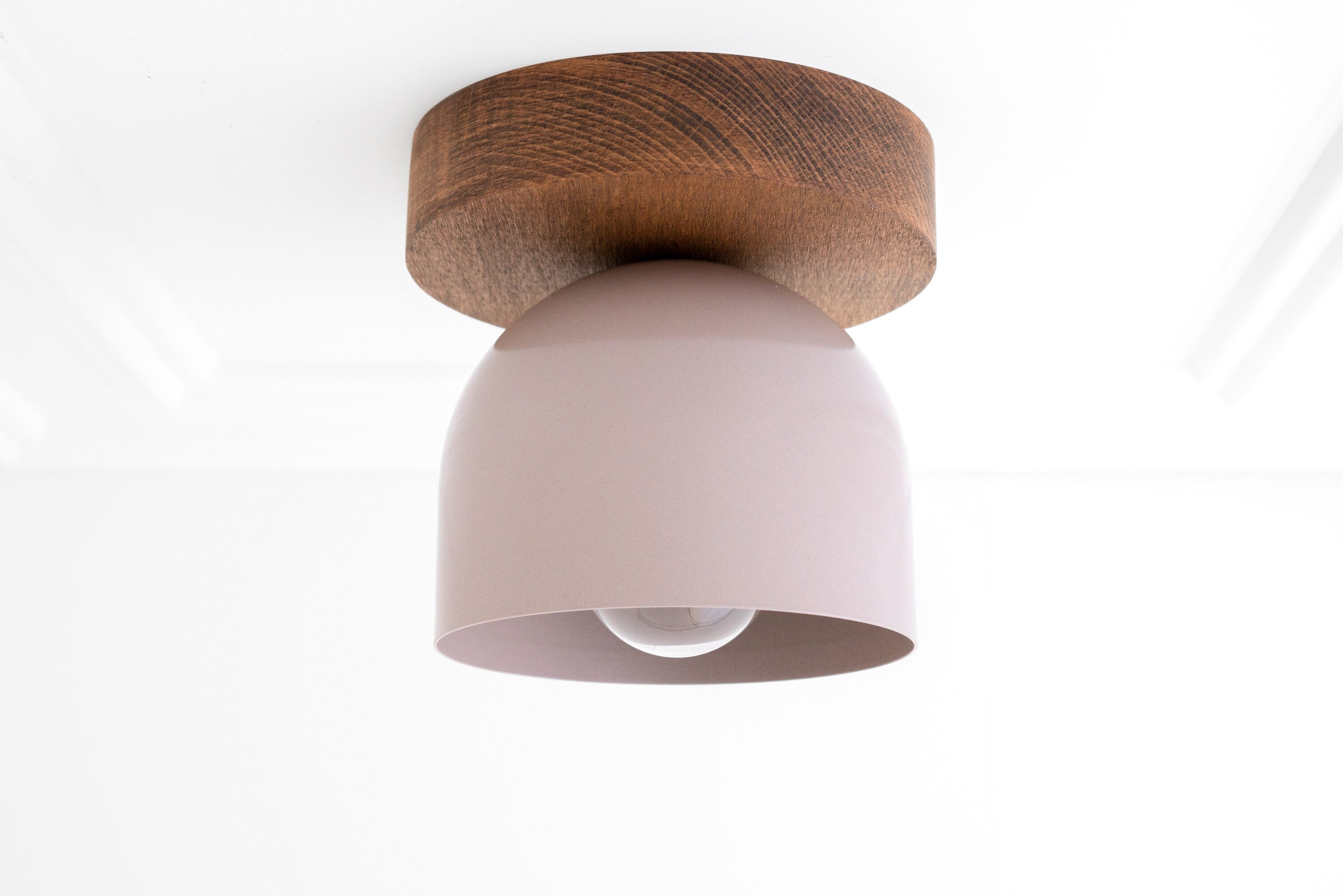 Metio Dome Modern Rustic Ceiling Light - Wooden and Metal Fusion
