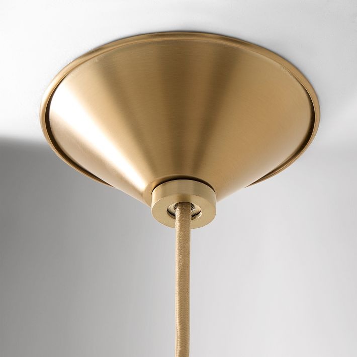 Suspension en porcelaine Calvor – Abat-jour ivoire avec touches de bronze champagne