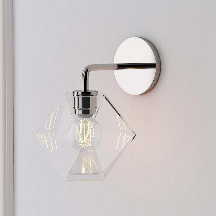 Talvior Geometric Modern Bathroom Sconce - Faceted Shade Light in Luxe Finishes
