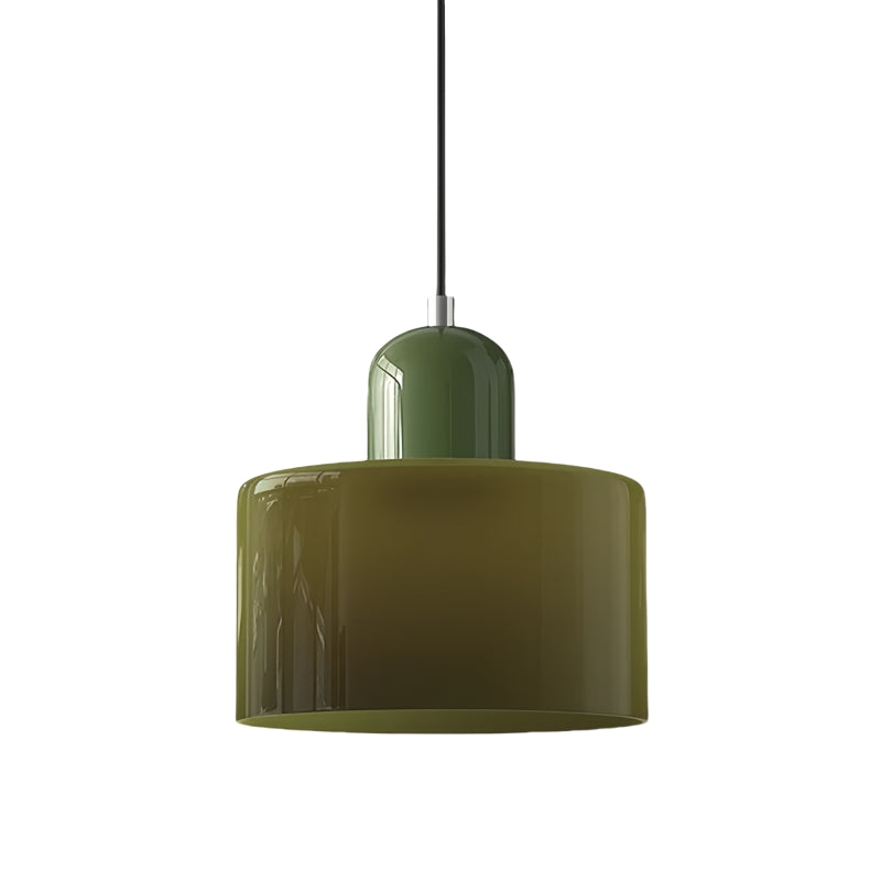 Morandi Cylinder Glass Pendant Light – Minimalist Disc Glass Lamp