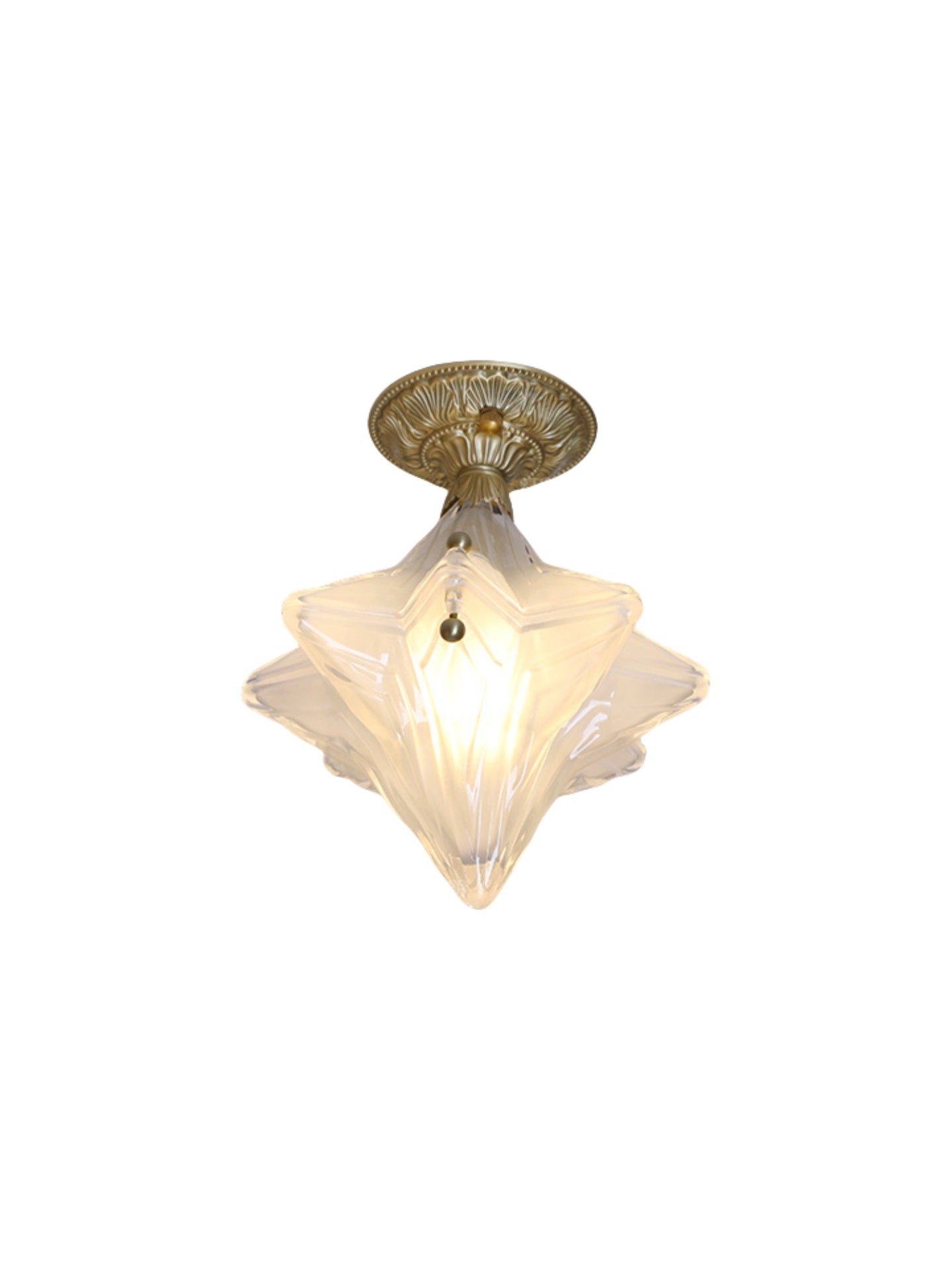 Art Deco Star Ceiling Lamp -Frosted Glass Fixture for Hallway & Entryway -Astris Ceres