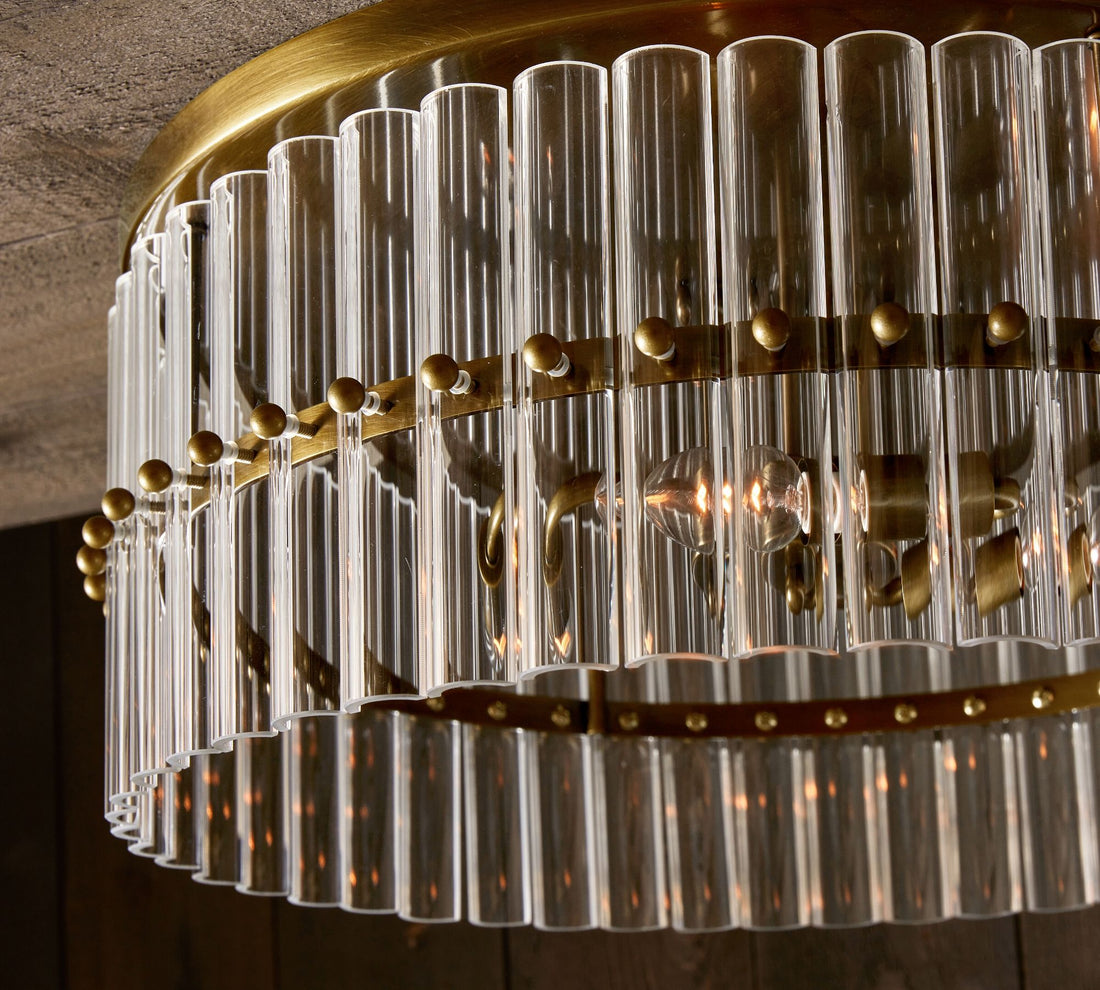 Plafonnier encastré en cristal Lumora – Élégant plafonnier en laiton