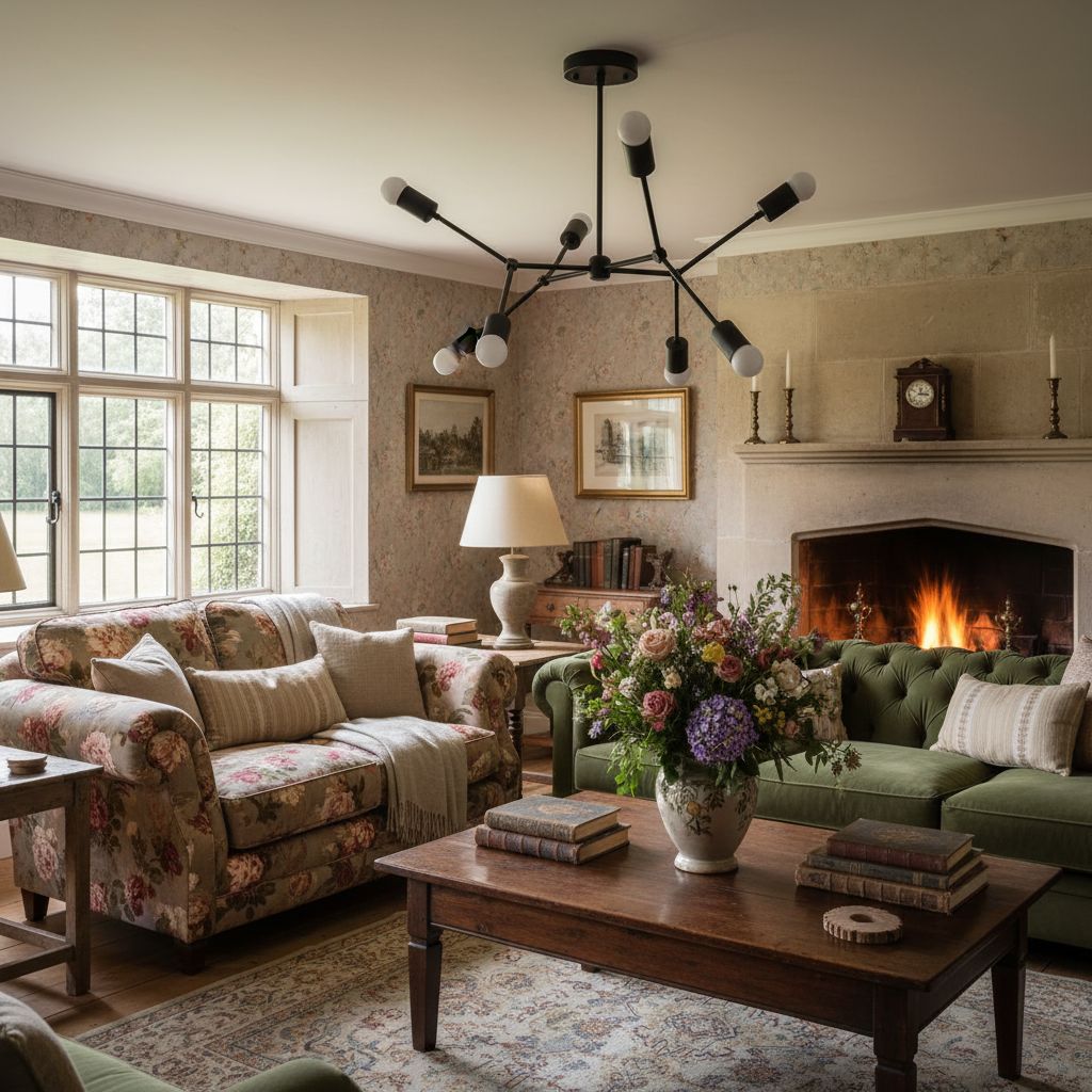 Mobilux Line Modern Geometric Chandelier - Brass Ceiling Light Fixture