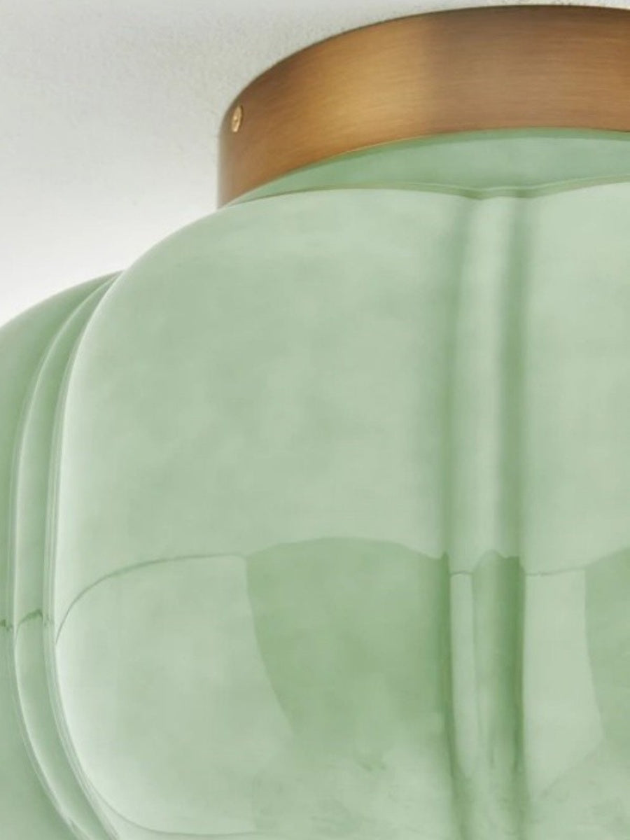 Plafonnier élégant en verre vert
