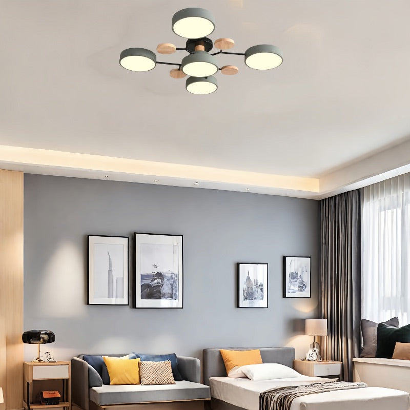 Branch Multi Heads Ceiling Lamp – Nordic Style Disc Lamp