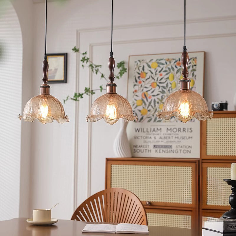 Elegant Medieval Combination Pendant Lamp With Decorative Floriated For Bucolic Dining Room