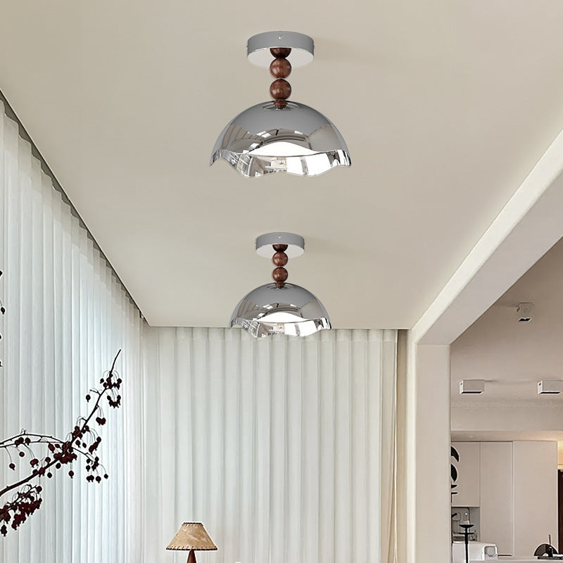 Antique Decorative Dome Smoothed Eggshell Acrylic Ceiling Lamp For Hallway