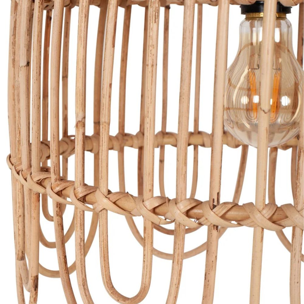 Rattan Pendant Light - Handwoven Wicker Shade Design