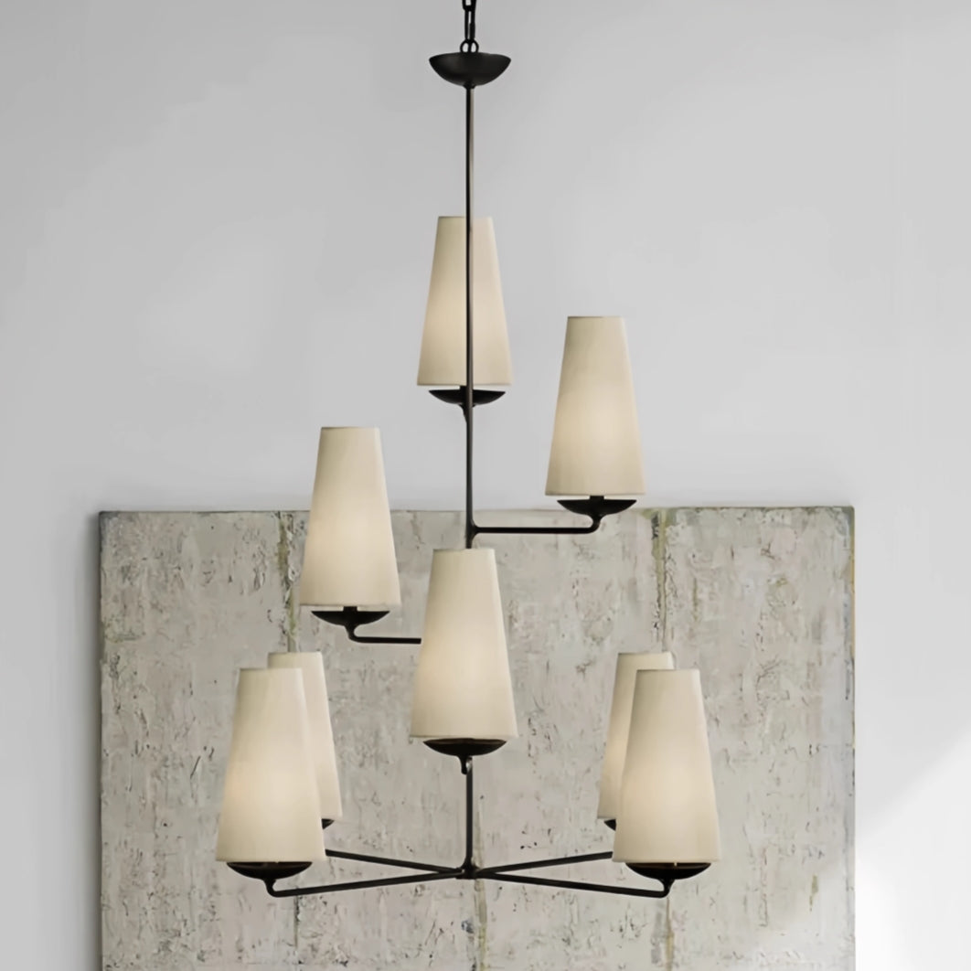 Contemporary Fontaine Vertical Chandelier - Modern Multi-Head Pendant Fixture