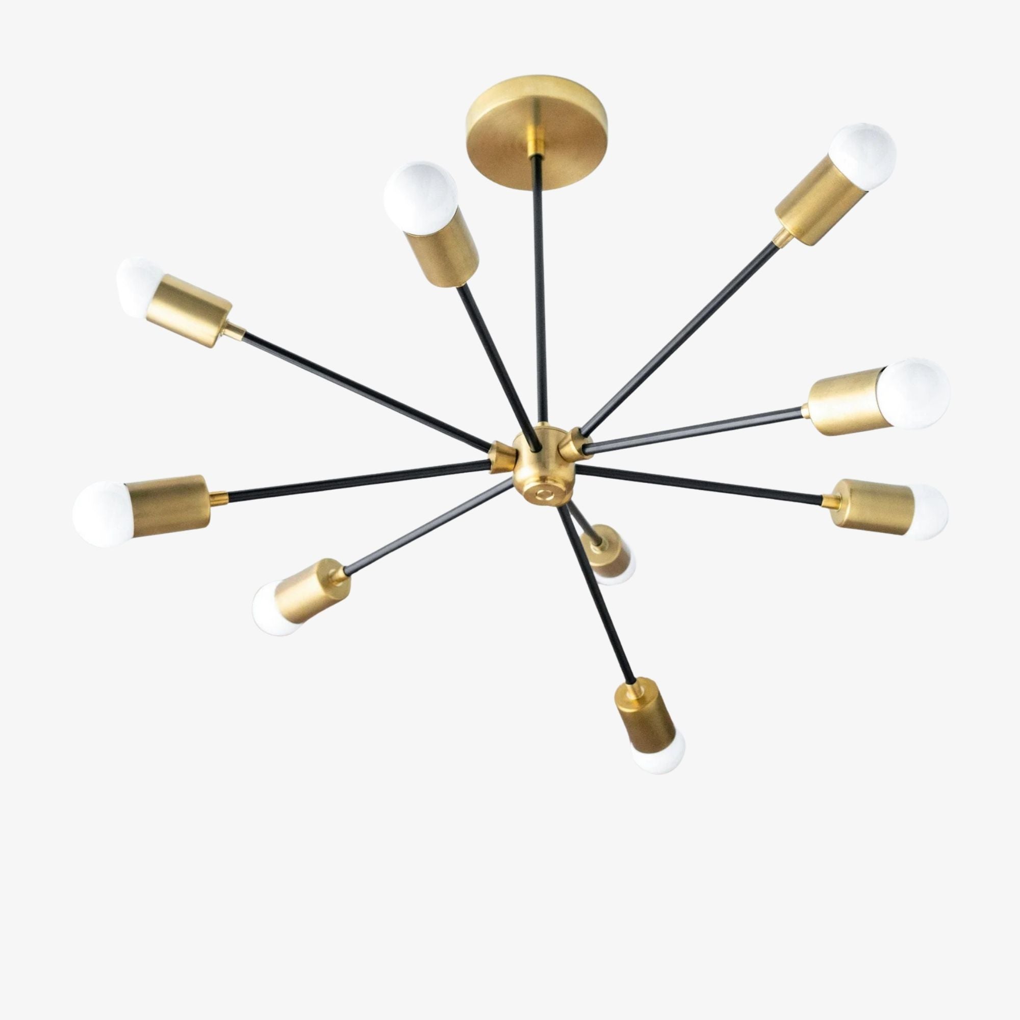 Mobilux Line Mid Century Sputnik Chandelier - Modern Brass Ceiling Light