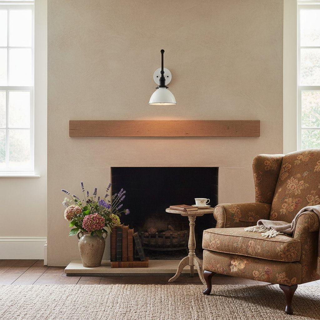 Conique Metal Vintage Industrial Swing Arm Wall Lamp - Adjustable Dome Shade for Study