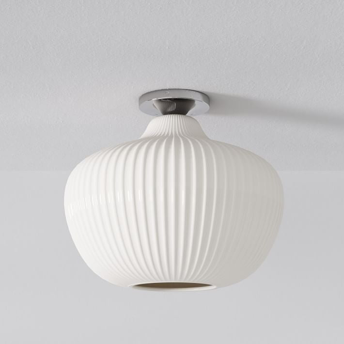 Rivrona Glass Flush Mount Ceiling Light - Modern Champagne Globe Design
