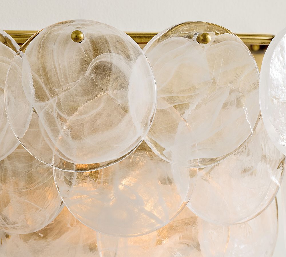 Sevra Cascading Glass Disc Wall Sconce - Metal Vintage Brass Finish Lighting