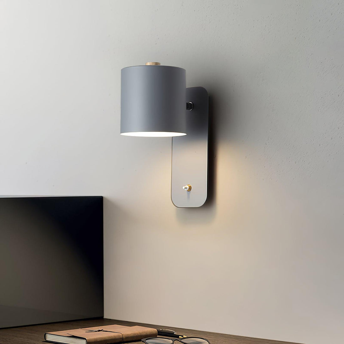 Applique murale cylindrique rotative — Éclairage d'intérieur minimaliste en métal