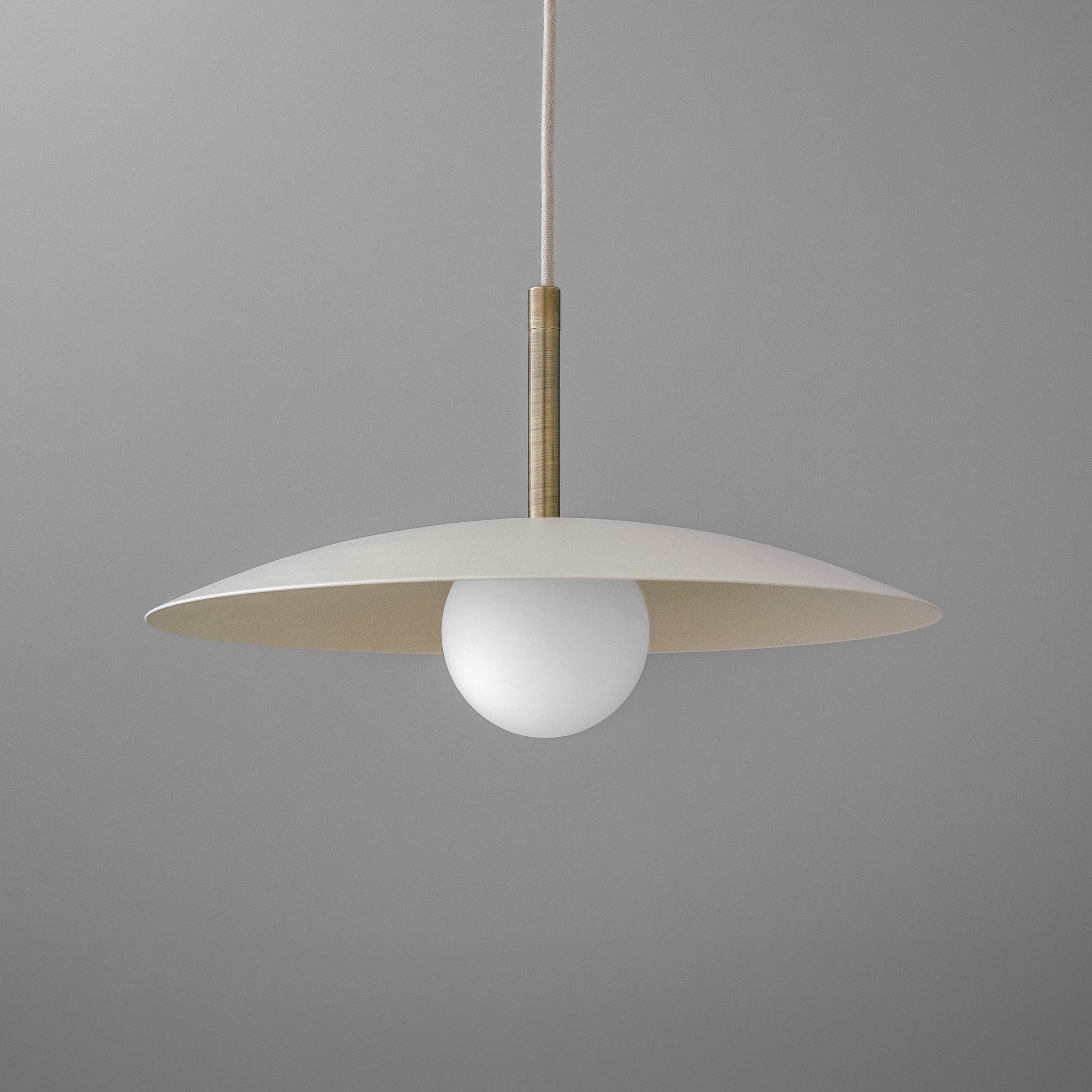 Curva Metal Minimalist Pendant Light - Modern Brass Accent Disc Shade
