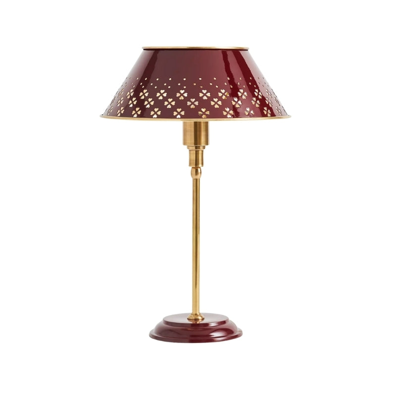 Auriglow Brass Floral Design Perforated Table Lamp – Space Age Inspired