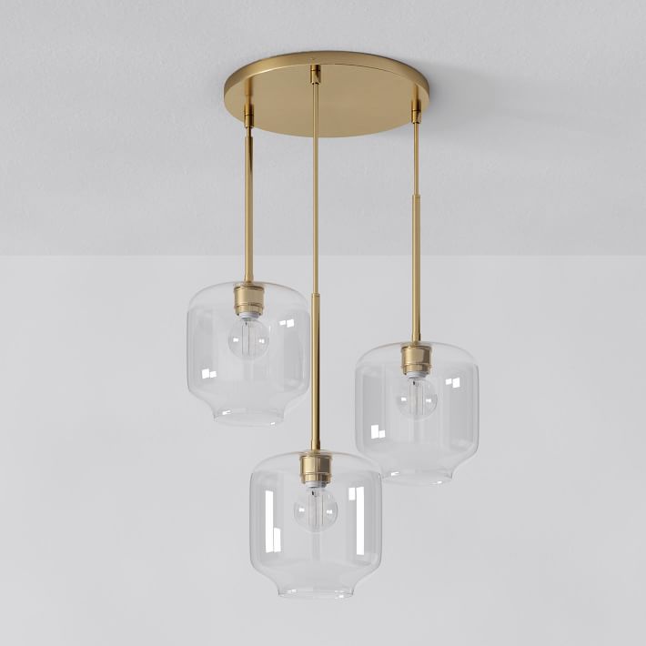 Lumivelle Pebble Glass Chandelier - 3-Light Modern Pendant Style