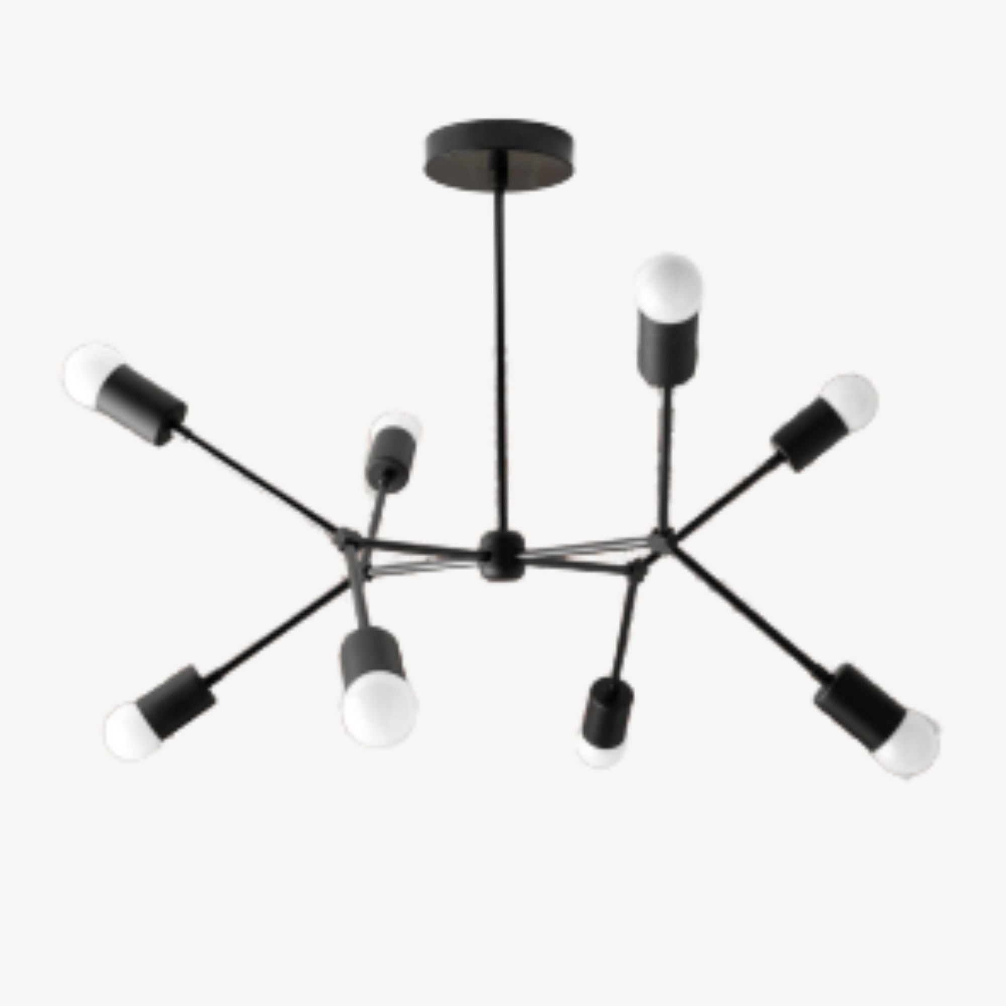 Mobilux Line Modern Geometric Chandelier - Brass Ceiling Light Fixture