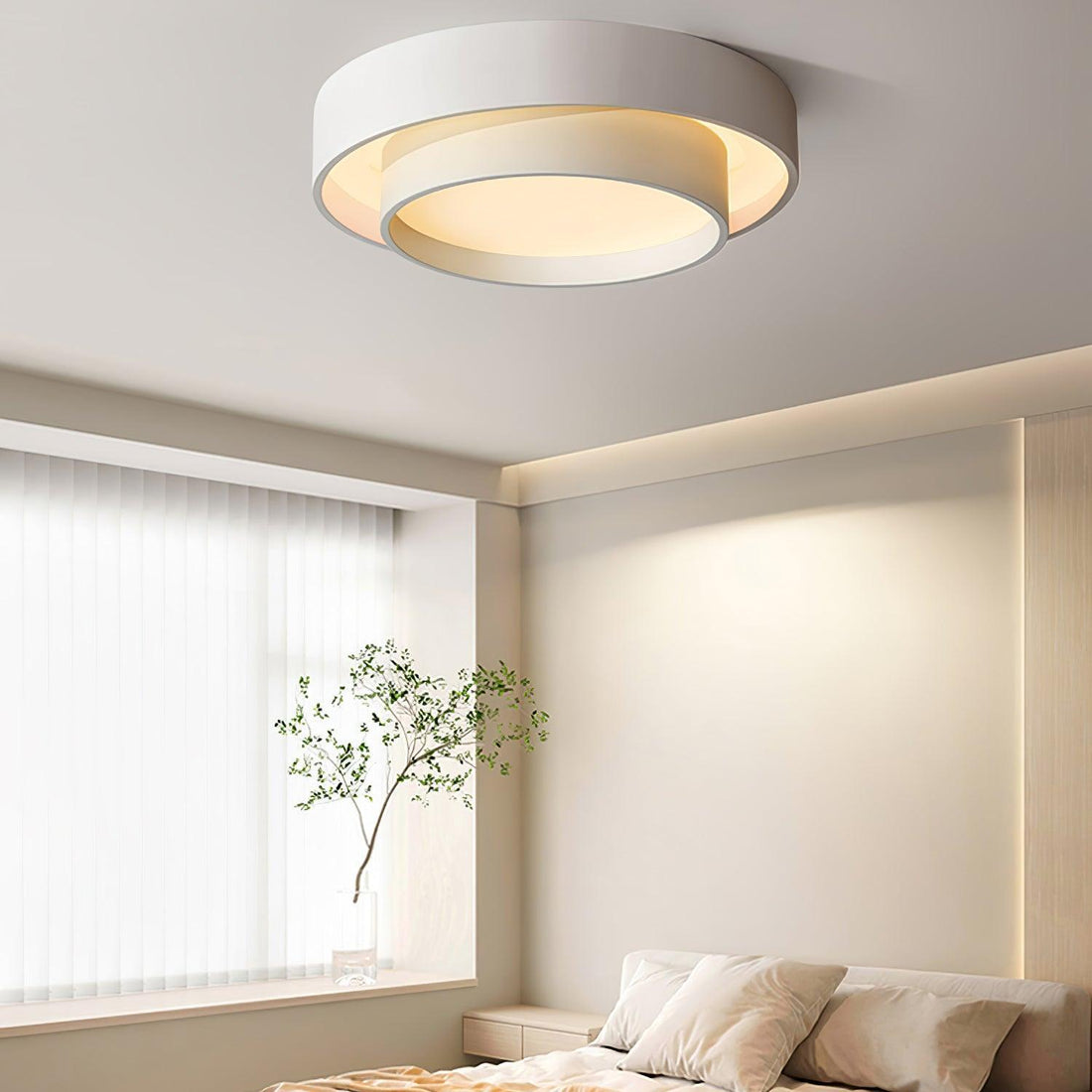 Plafonnier rond double couche – Design encastré en acrylique nordique