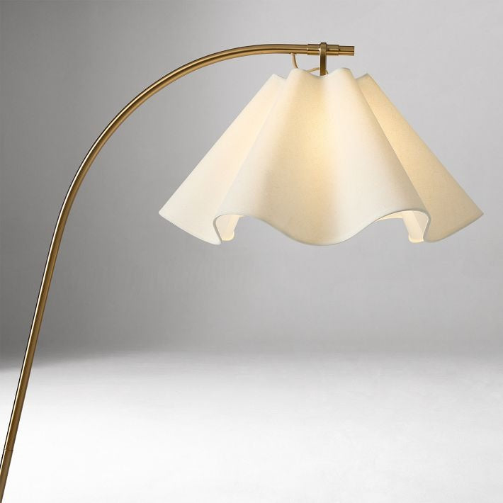 Oslan Arched Base Floor Lamp - Scalloped Shade Modern Lamp for Bedroom