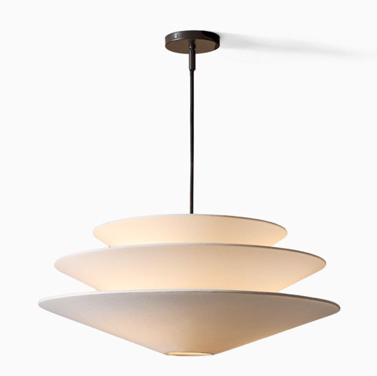 Solivara Linen Pendant Light - Modern Layered Lamp for Living Room