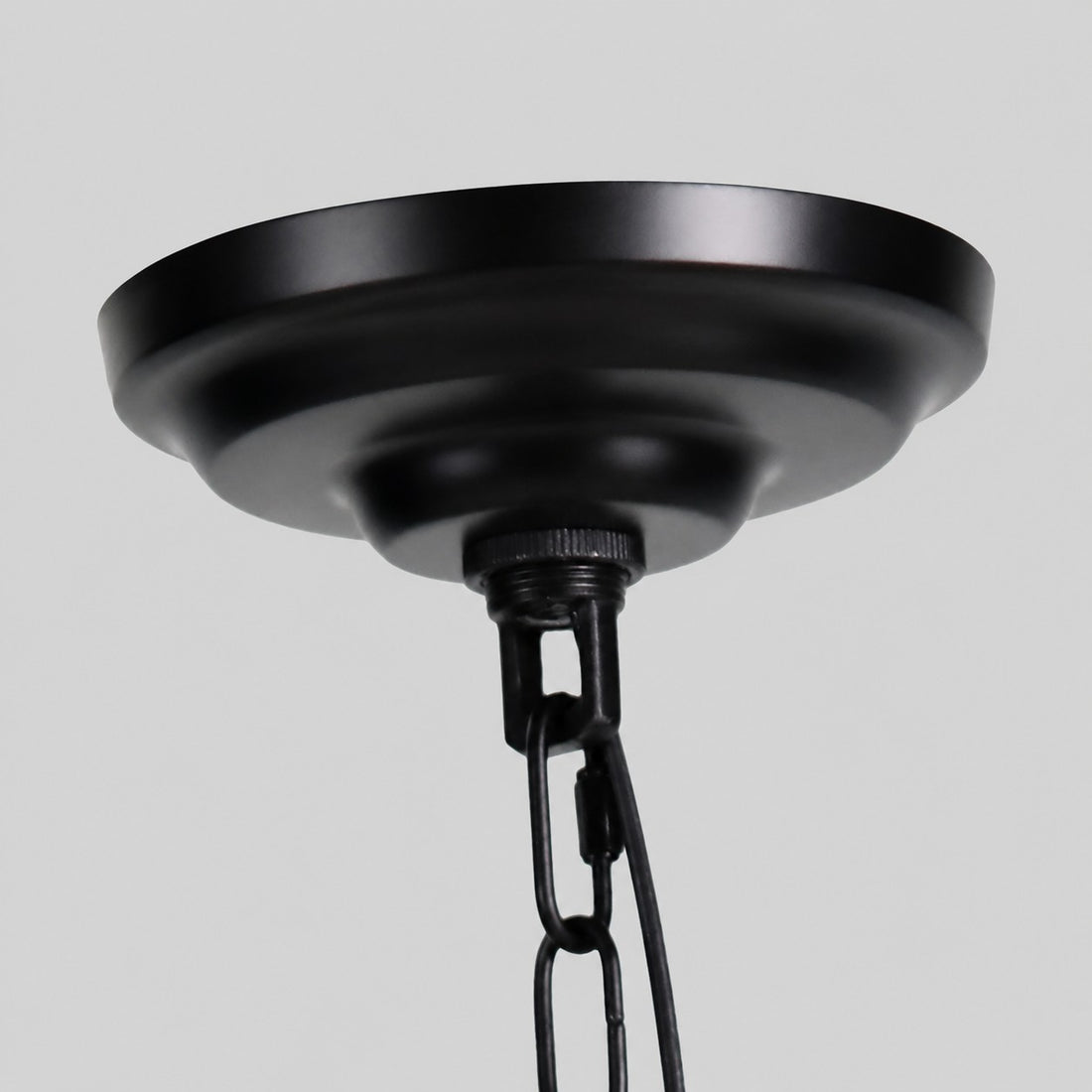 Ceiling canopy and suspension chain detail
