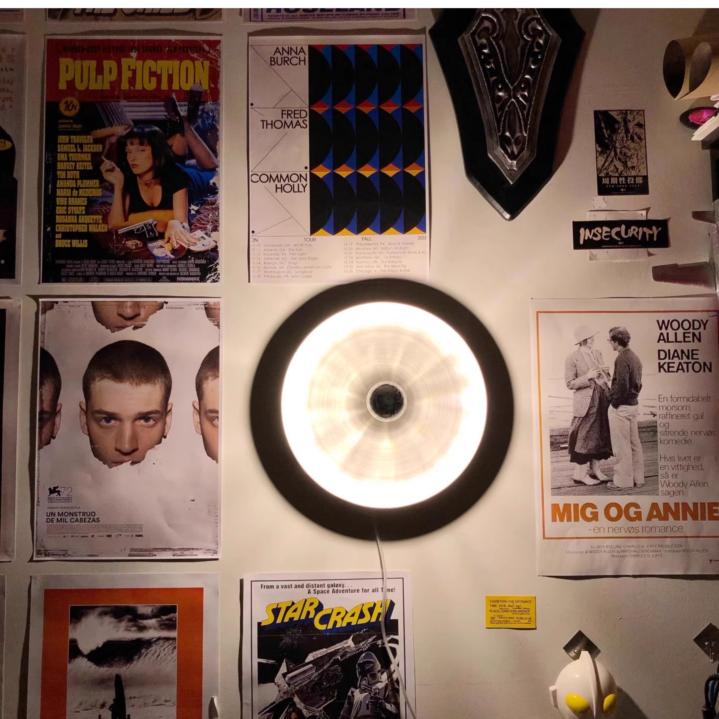 Sleek Space-Age Disk Ceiling Lamp Chrome Gold White Black Not Dimmable