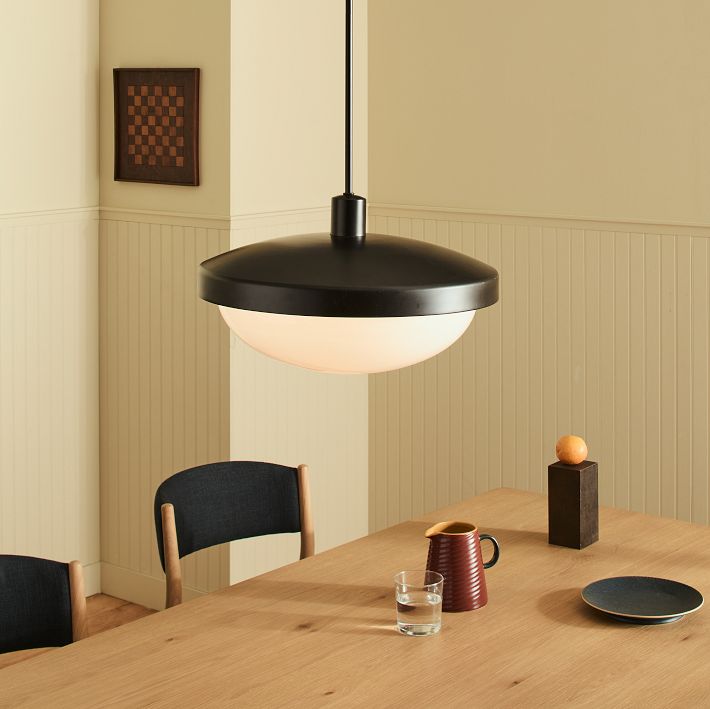 Rolvona Globe Pendant Light - Modern Oval Shade Hanging Lamp