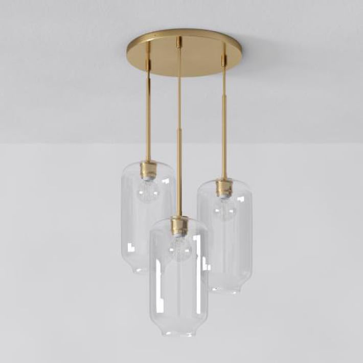 Lumivelle Pebble Glass Chandelier - 3-Light Modern Pendant Style